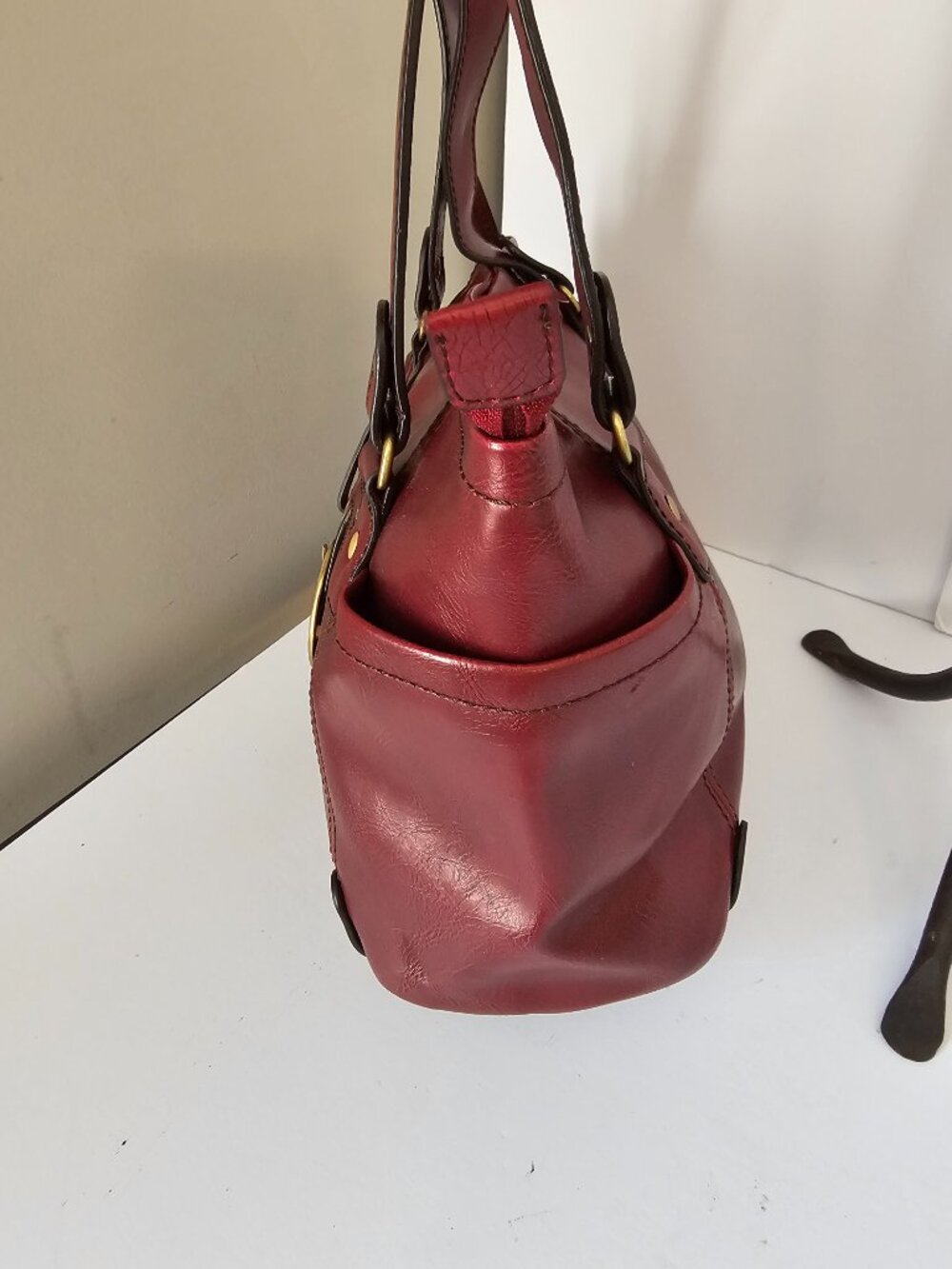 Relic Bag Red Faux Leather Casual Classic Shoulder - Picture 2 of 11